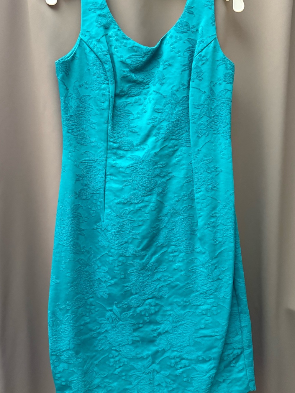 Scott McClintock Turquoise Floral Jacquard Sheath Dress